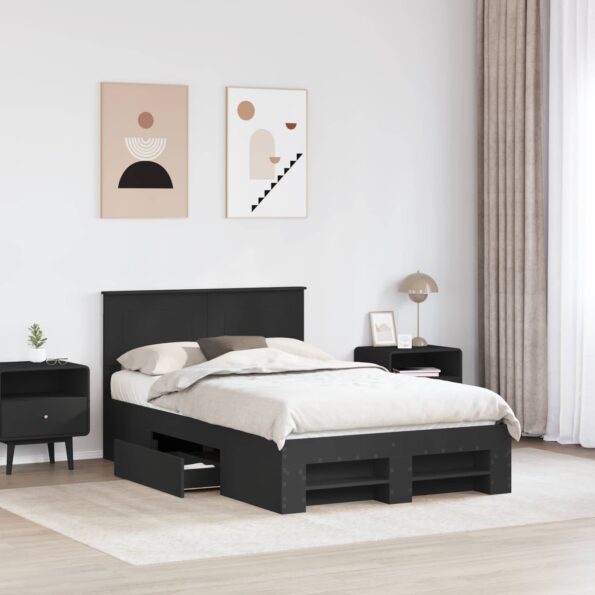 vidaXL Rám postele Čierna 120 x 200 cm Kompozitné drevo – Obrázok 3