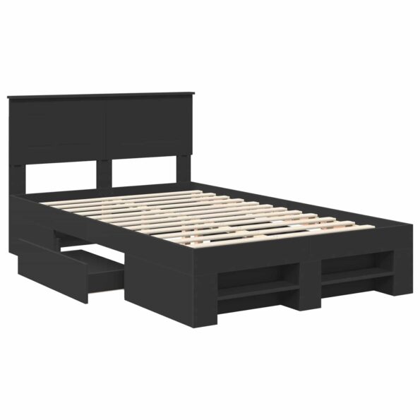 vidaXL Rám postele Čierna 120 x 200 cm Kompozitné drevo – Obrázok 5