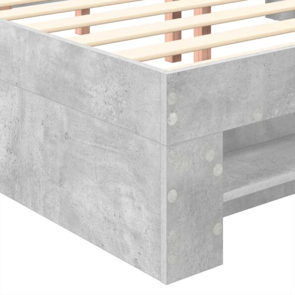 vidaXL Rám postele Betónová šedá 120 x 200 cm Kompozitné drevo – Obrázok 11