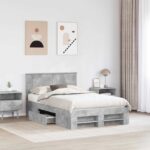 vidaXL Rám postele Betónová šedá 120 x 200 cm Kompozitné drevo – Obrázok 3