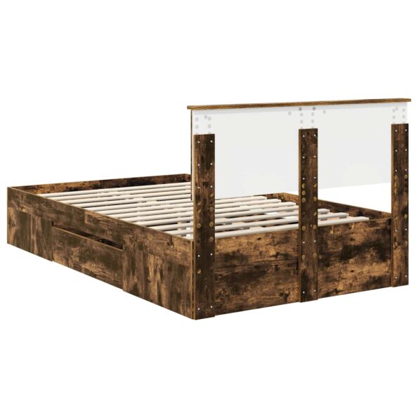 vidaXL Rám postele Dymová dub 120 x 200 cm Kompozitné drevo – Obrázok 10
