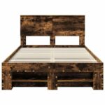 vidaXL Rám postele Dymová dub 120 x 200 cm Kompozitné drevo – Obrázok 8