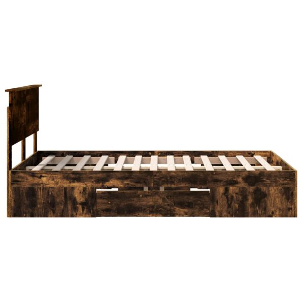 vidaXL Rám postele Dymová dub 120 x 200 cm Kompozitné drevo – Obrázok 9