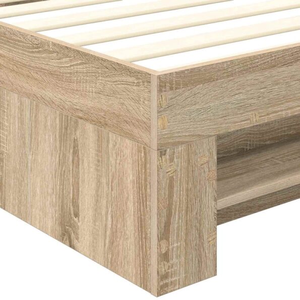 vidaXL Rám postele Sonoma dub 90 x 200 cm Kompozitné drevo – Obrázok 11