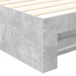 vidaXL Rám postele Betónová šedá 90 x 200 cm Kompozitné drevo – Obrázok 11