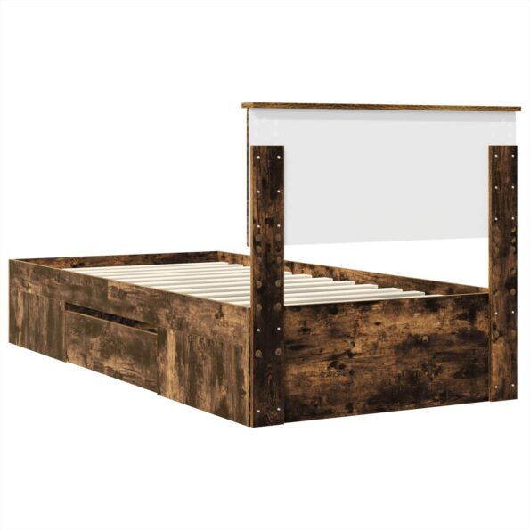 vidaXL Rám postele Dymová dub 90 x 200 cm Kompozitné drevo – Obrázok 10