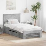 vidaXL Rám postele Betónová šedá 90 x 200 cm Kompozitné drevo