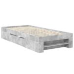 vidaXL Rám postele Betónová šedá 90 x 200 cm Kompozitné drevo – Obrázok 6