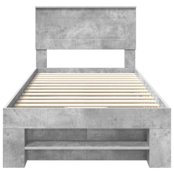 vidaXL Rám postele Betónová šedá 90 x 200 cm Kompozitné drevo – Obrázok 8