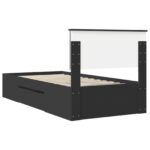 vidaXL Rám postele s čelnou doskou Čierna 80 x 200 cm Kompozitné drevo – Obrázok 10