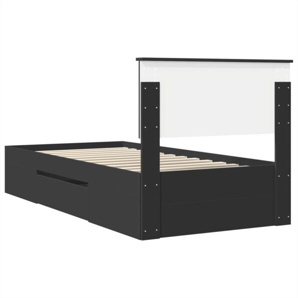vidaXL Rám postele s čelnou doskou Čierna 80 x 200 cm Kompozitné drevo – Obrázok 10