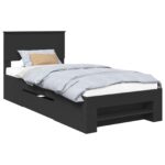 vidaXL Rám postele s čelnou doskou Čierna 80 x 200 cm Kompozitné drevo – Obrázok 2