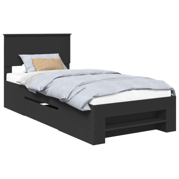vidaXL Rám postele s čelnou doskou Čierna 80 x 200 cm Kompozitné drevo – Obrázok 2