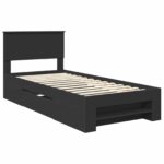 vidaXL Rám postele s čelnou doskou Čierna 80 x 200 cm Kompozitné drevo – Obrázok 4