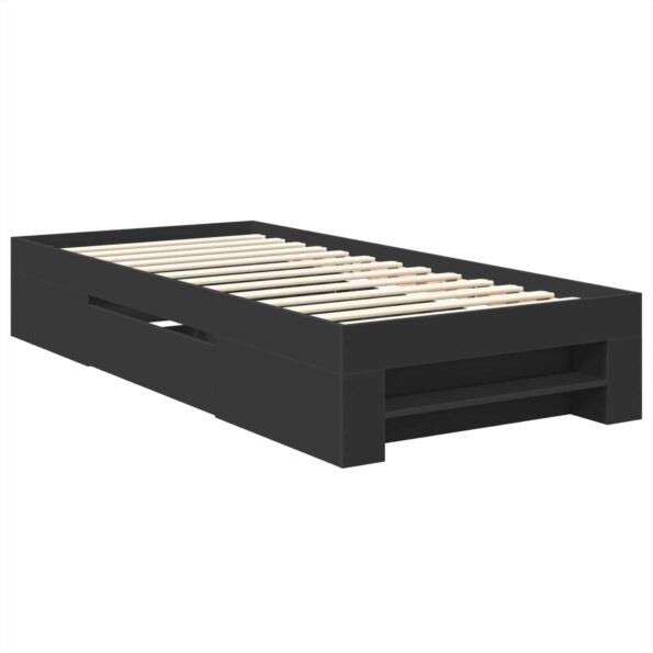 vidaXL Rám postele s čelnou doskou Čierna 80 x 200 cm Kompozitné drevo – Obrázok 6