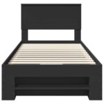 vidaXL Rám postele s čelnou doskou Čierna 80 x 200 cm Kompozitné drevo – Obrázok 8