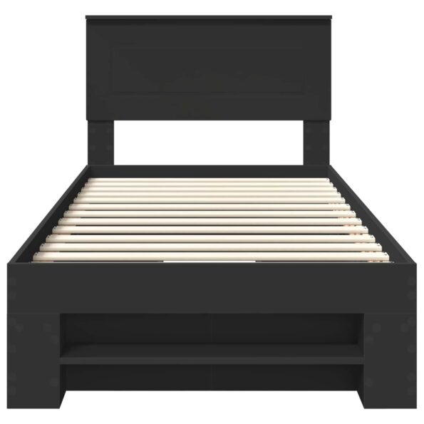 vidaXL Rám postele s čelnou doskou Čierna 80 x 200 cm Kompozitné drevo – Obrázok 8
