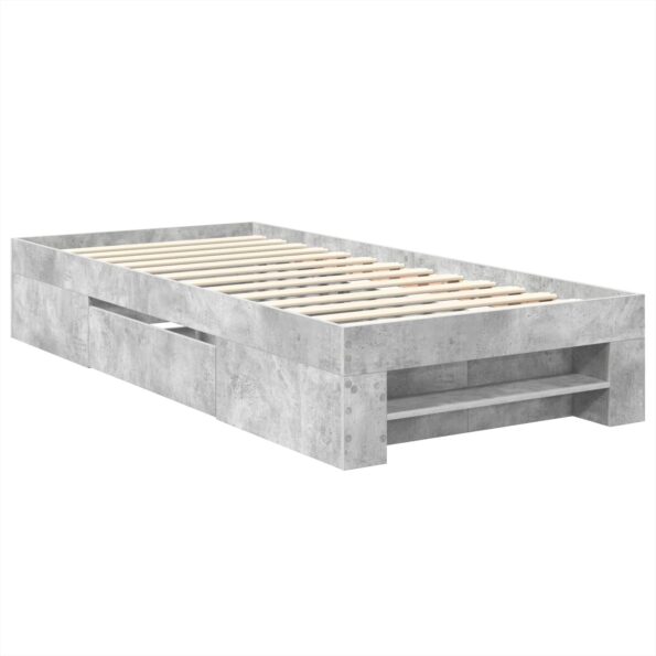 vidaXL Rám postele Betónová šedá 80 x 200 cm Kompozitné drevo – Obrázok 6