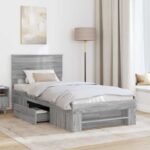 vidaXL Rám postele Sivý Sonoma 80 x 200 cm Kompozitné drevo – Obrázok 3