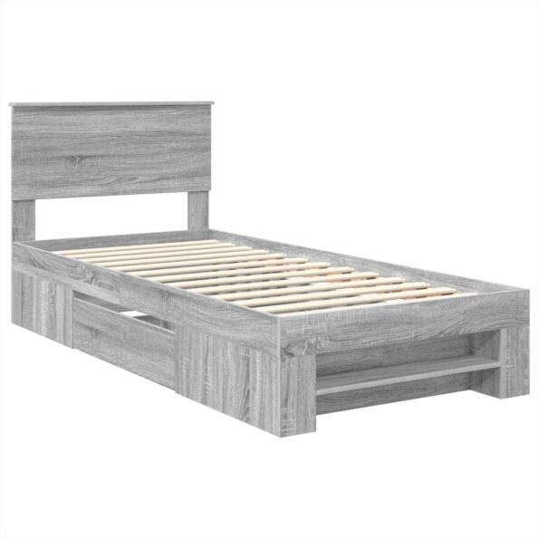 vidaXL Rám postele Sivý Sonoma 80 x 200 cm Kompozitné drevo – Obrázok 4