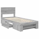 vidaXL Rám postele Sivý Sonoma 80 x 200 cm Kompozitné drevo – Obrázok 5