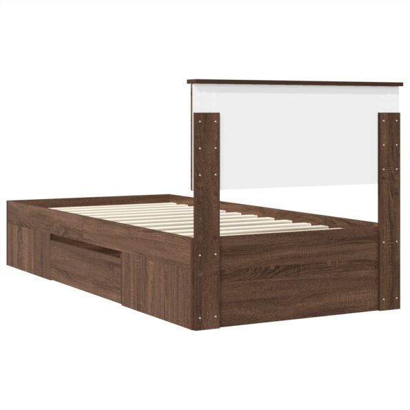 vidaXL Rám postele Hnedý dub 80 x 200 cm Kompozitné drevo – Obrázok 10