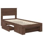 vidaXL Rám postele Hnedý dub 80 x 200 cm Kompozitné drevo – Obrázok 5