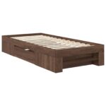 vidaXL Rám postele Hnedý dub 80 x 200 cm Kompozitné drevo – Obrázok 6
