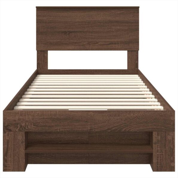vidaXL Rám postele Hnedý dub 80 x 200 cm Kompozitné drevo – Obrázok 8