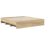 vidaXL Rám postele Sonoma dub 200 x 200 cm Kompozitné drevo – Obrázok 5