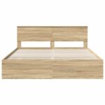 vidaXL Rám postele Sonoma dub 200 x 200 cm Kompozitné drevo – Obrázok 7