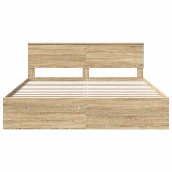 vidaXL Rám postele Sonoma dub 200 x 200 cm Kompozitné drevo – Obrázok 7