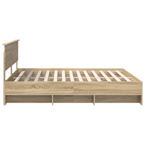 vidaXL Rám postele Sonoma dub 200 x 200 cm Kompozitné drevo – Obrázok 8