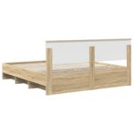 vidaXL Rám postele Sonoma dub 200 x 200 cm Kompozitné drevo – Obrázok 9