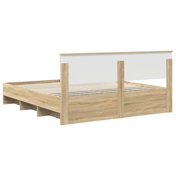 vidaXL Rám postele Sonoma dub 200 x 200 cm Kompozitné drevo – Obrázok 9