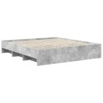 vidaXL Rám postele Betónová šedá 200 x 200 cm Kompozitné drevo – Obrázok 5