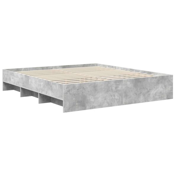 vidaXL Rám postele Betónová šedá 200 x 200 cm Kompozitné drevo – Obrázok 5