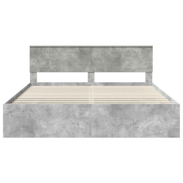 vidaXL Rám postele Betónová šedá 200 x 200 cm Kompozitné drevo – Obrázok 7