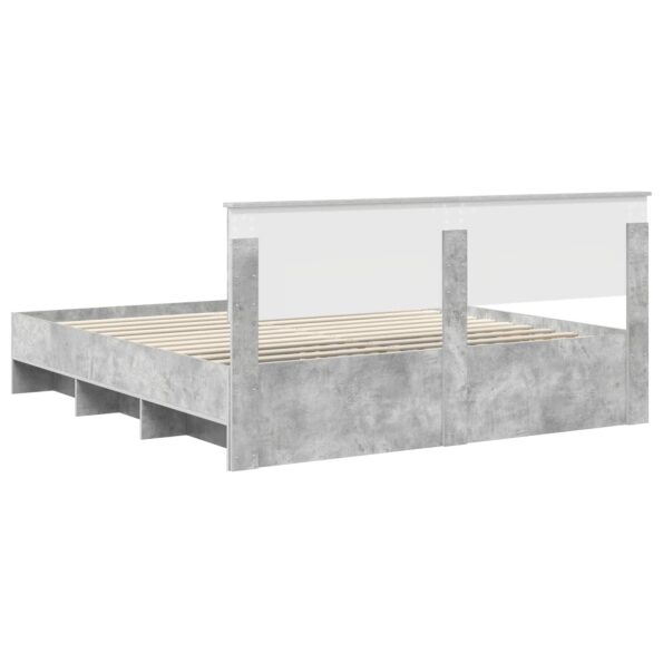 vidaXL Rám postele Betónová šedá 200 x 200 cm Kompozitné drevo – Obrázok 9