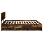 vidaXL Rám postele Dymová dub 200 x 200 cm Kompozitné drevo – Obrázok 8