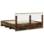 vidaXL Rám postele Dymová dub 200 x 200 cm Kompozitné drevo – Obrázok 9