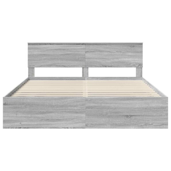 vidaXL Rám postele Sivý Sonoma 200 x 200 cm Kompozitné drevo – Obrázok 7