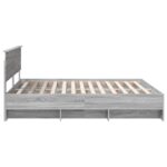 vidaXL Rám postele Sivý Sonoma 200 x 200 cm Kompozitné drevo – Obrázok 8