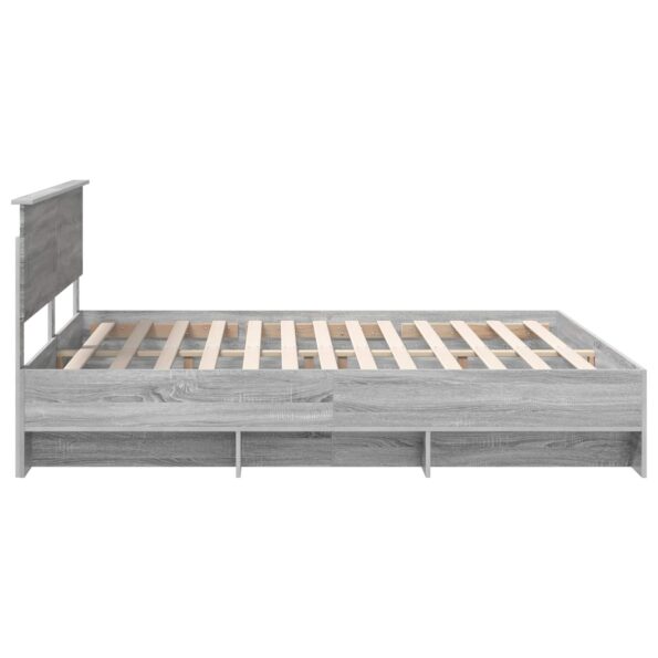 vidaXL Rám postele Sivý Sonoma 200 x 200 cm Kompozitné drevo – Obrázok 8