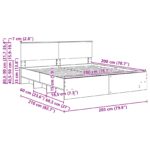vidaXL Rám postele Hnedý dub 200 x 200 cm Kompozitné drevo – Obrázok 13