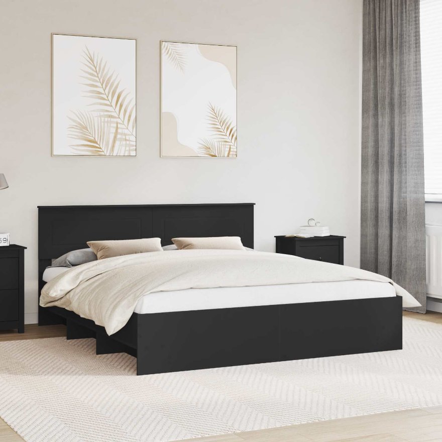3408824_1.jpg vidaXL Rám postele Čierna 180 x 200 cm Kompozitné drevo – Obrázok 1