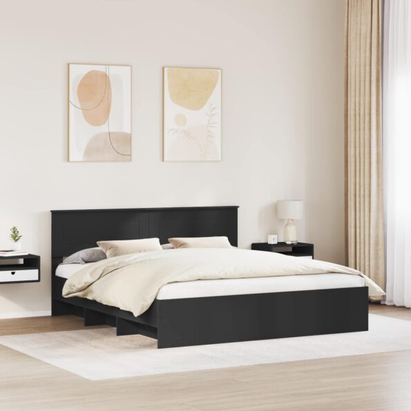 vidaXL Rám postele Čierna 180 x 200 cm Kompozitné drevo – Obrázok 3