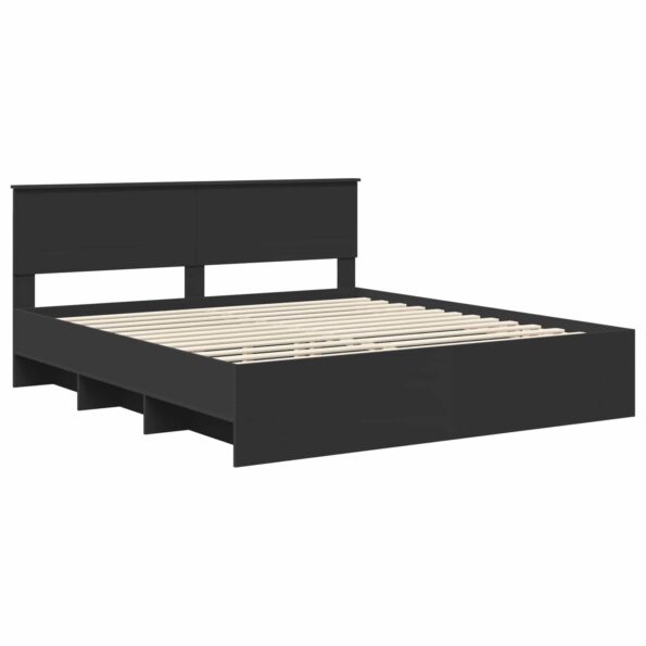 vidaXL Rám postele Čierna 180 x 200 cm Kompozitné drevo – Obrázok 4