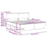 vidaXL Rám postele Betónová šedá 180 x 200 cm Kompozitné drevo – Obrázok 13