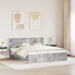vidaXL Rám postele Betónová šedá 180 x 200 cm Kompozitné drevo – Obrázok 3